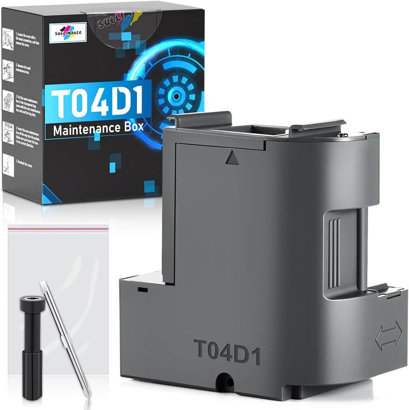 SUBLIMAKER T04D1 Maintenance Box for EcoTank ET-15000 ET-3760 ET-3850 ET-4850 ET-4760 ET-3750, T04D100 Ink Maintenance Box for ET15000 ET-4750 ET-3830 ET-5150 ET-2980 ET-3950 ET-4950 Printer, TO4D1/04D1/EWMB2 - Image 1